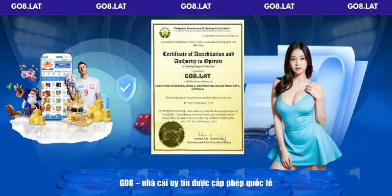 GO8 casino online được cấp phép PAGCOR, uy tín quốc tế 2025