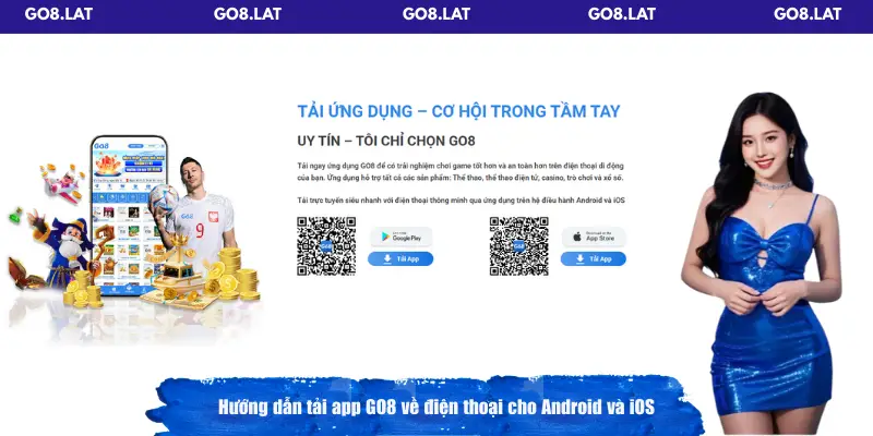 Tải app GO8 APK cho Android và iOS, chơi casino online và slot mọi lúc
